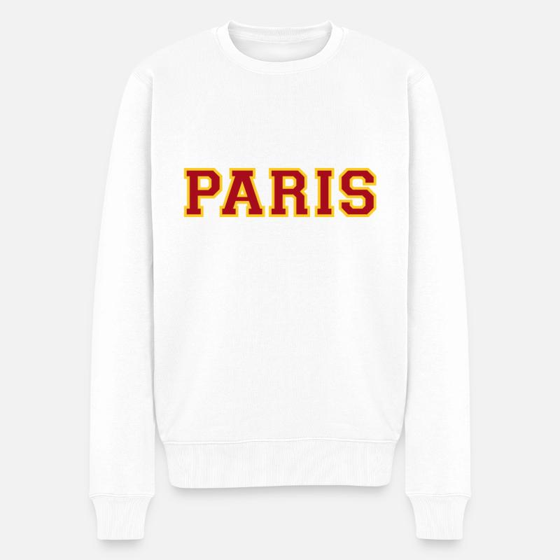 Paris - Männer Premium Bio Pullover - Weiß
