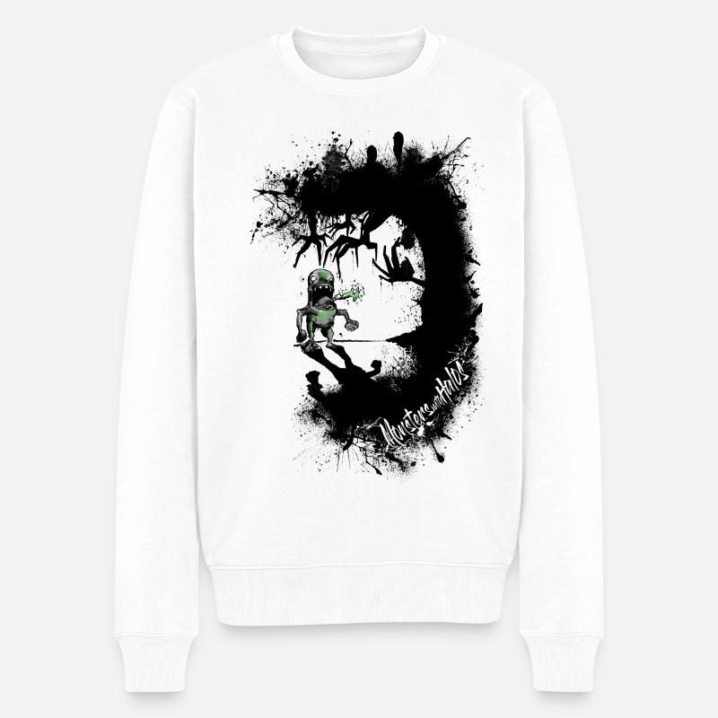 Höhlen - Männer Premium Bio Pullover - Weiß