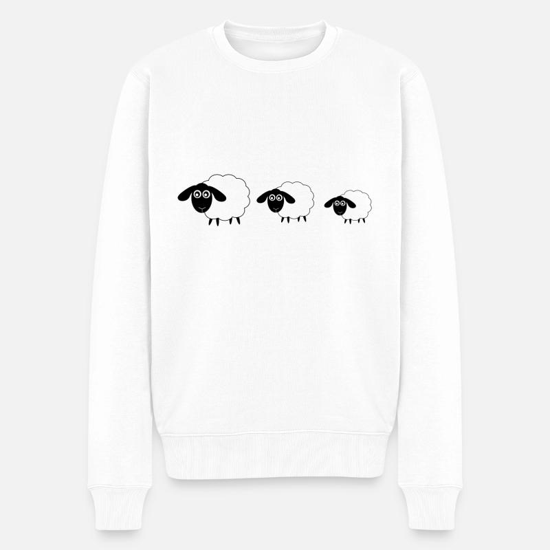 Schafe Schäfchen Lamm - Männer Premium Bio Pullover - Weiß