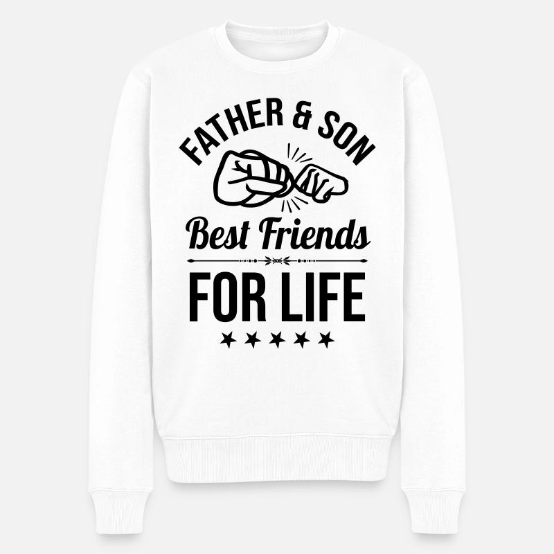 Vater und Sohn Faustcheck beste Freunde Faust Papa - Männer Premium Bio Pullover - Weiß