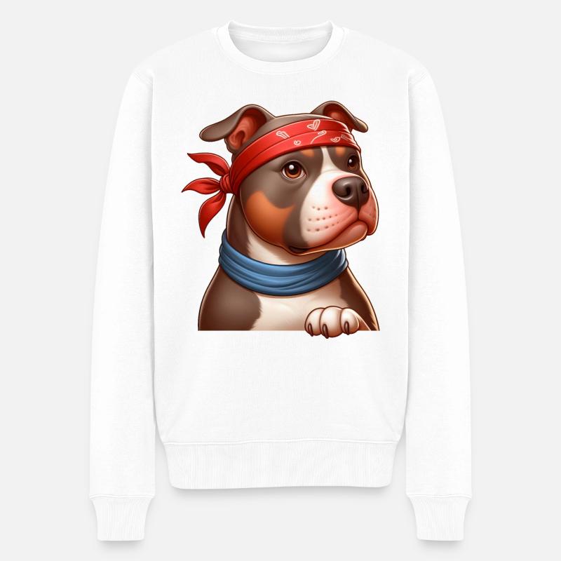 Pitbull Der Karate-Meister - Männer Premium Bio Pullover - Weiß