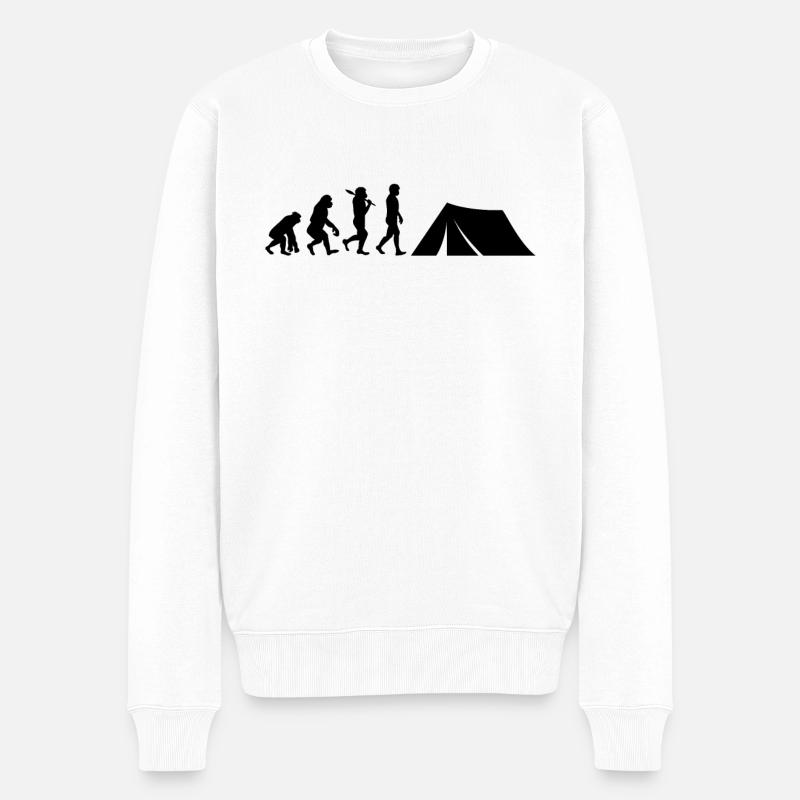 Zelten Evolution Camping - Männer Premium Bio Pullover - Weiß