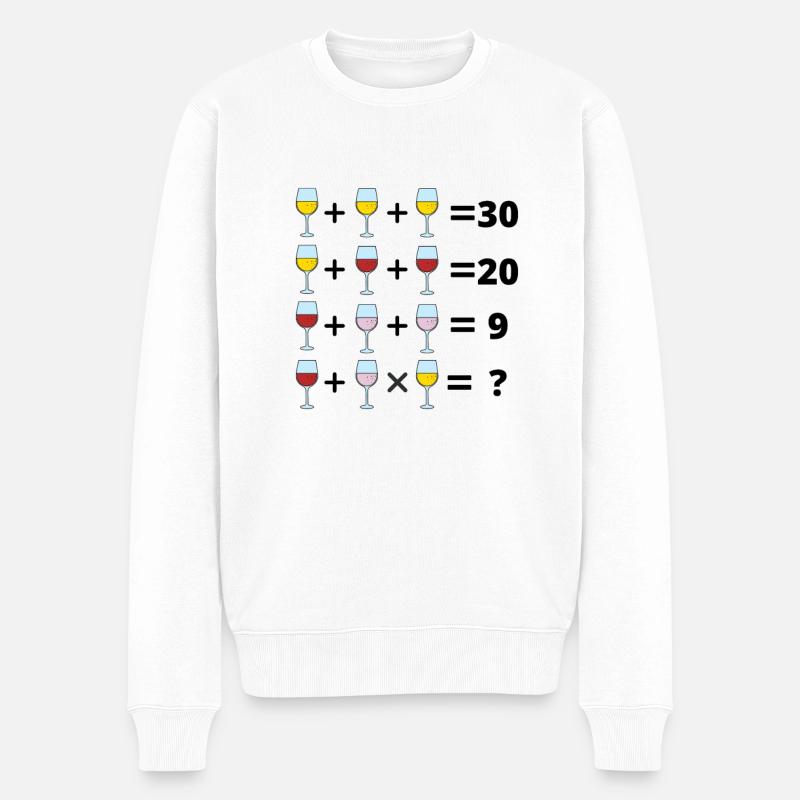 Lustiges Rätsel Design. - Männer Premium Bio Pullover - Weiß