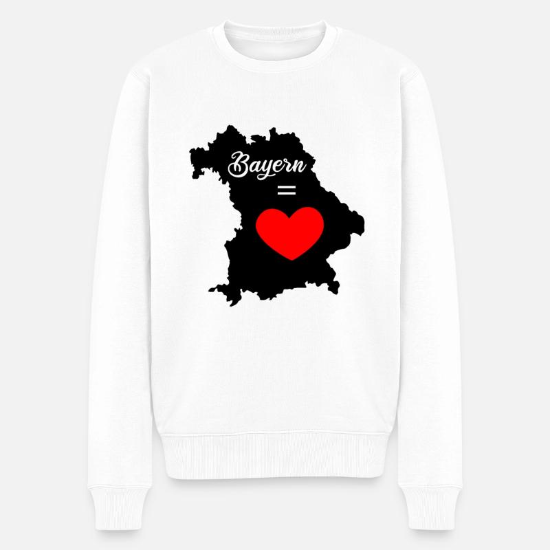 Bayern ist Liebe - Männer Premium Bio Pullover - Weiß