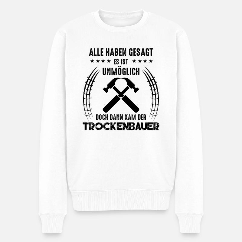 Trockenbauer Geschenkideen - Männer Premium Bio Pullover - Weiß