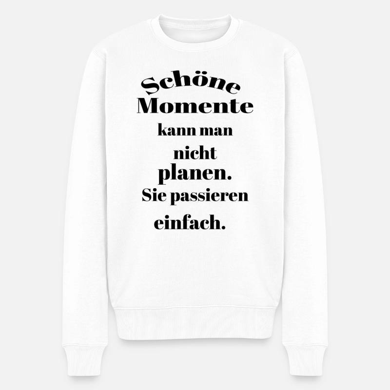 Schöne Momente - Männer Premium Bio Pullover - Weiß