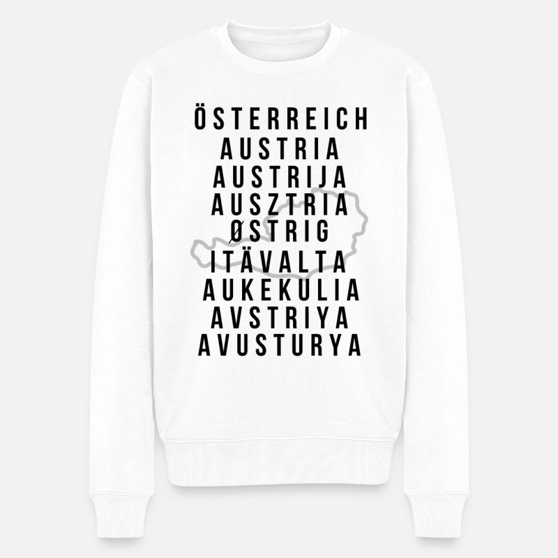 ÖSTERREICH - Männer Premium Bio Pullover - Weiß