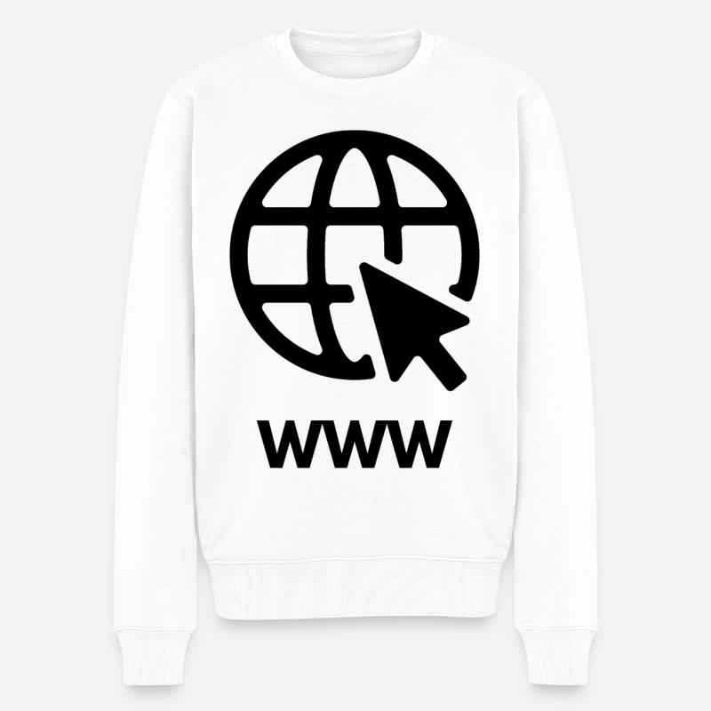 Internet - Männer Premium Bio Pullover - Weiß