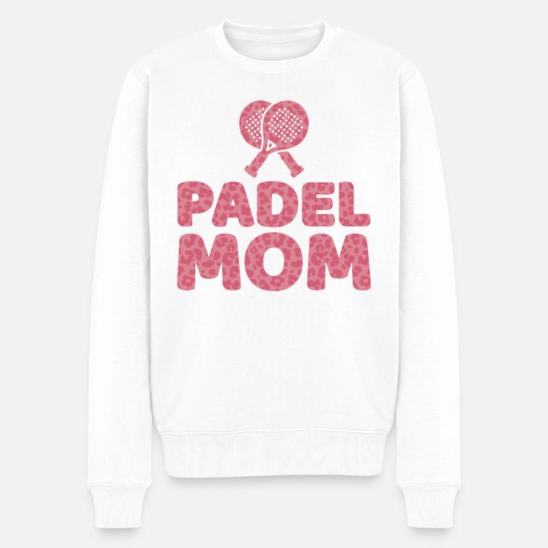 Padel Mama Padelspielerin Padel-Tennis Mutter Mom - Männer Premium Bio Pullover - Weiß