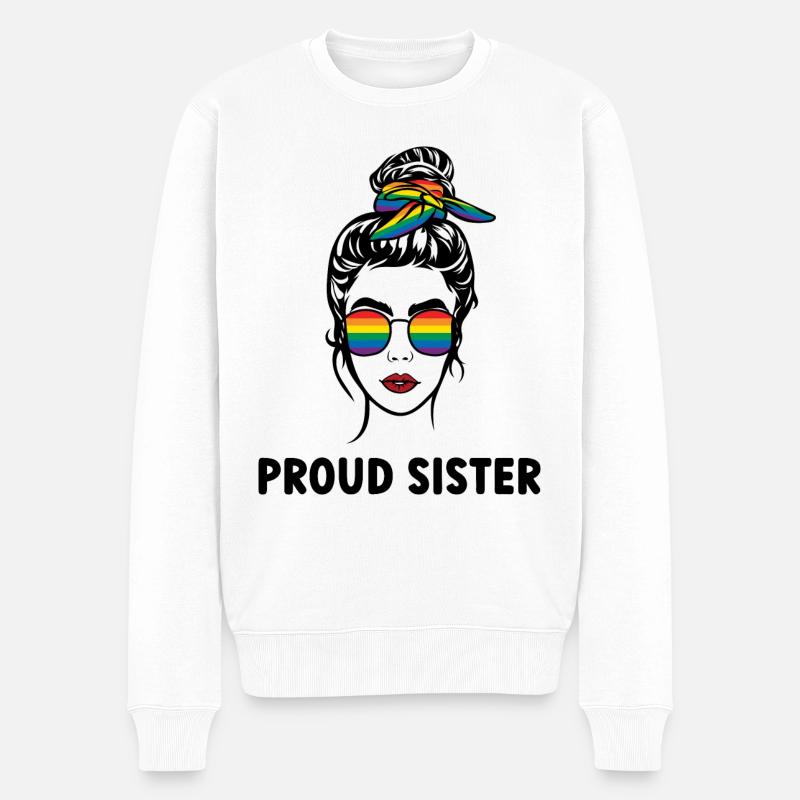Sœur LGBT Fière - Pull Premium bio Homme - blanc