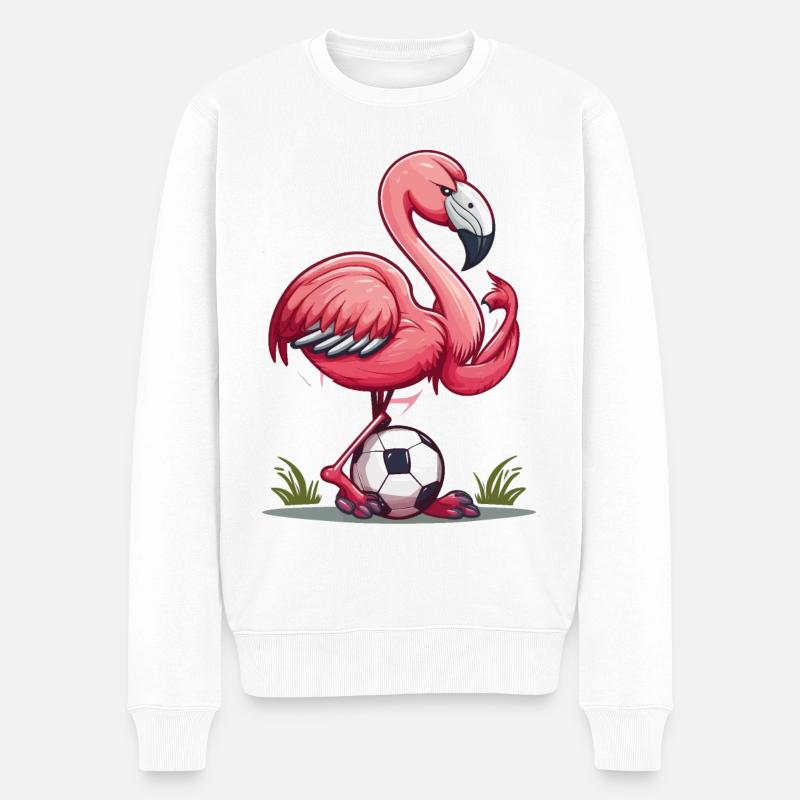 Flamingo-Partitur - Männer Premium Bio Pullover - Weiß
