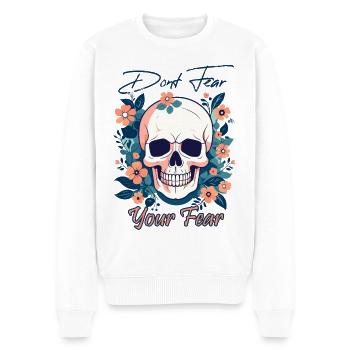 N’ayez pas peur de votre crâne de peur - Pull Premium bio Homme - blanc - Devant - Thijin (182cm)
