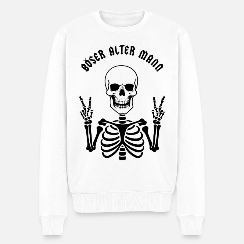 Böser alter Mann - Männer Premium Bio Pullover - Weiß