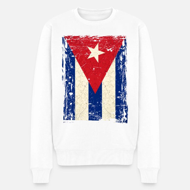 Cuba drapeau - Pull Premium bio Homme - blanc