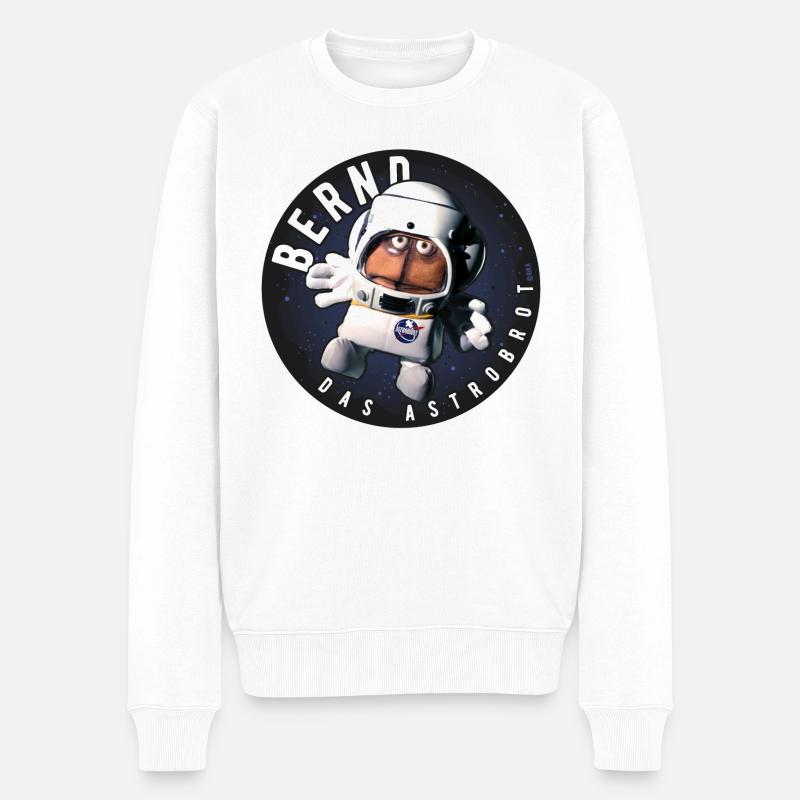 Bernd Das Brot Astrobrot Rund - Männer Premium Bio Pullover - Weiß