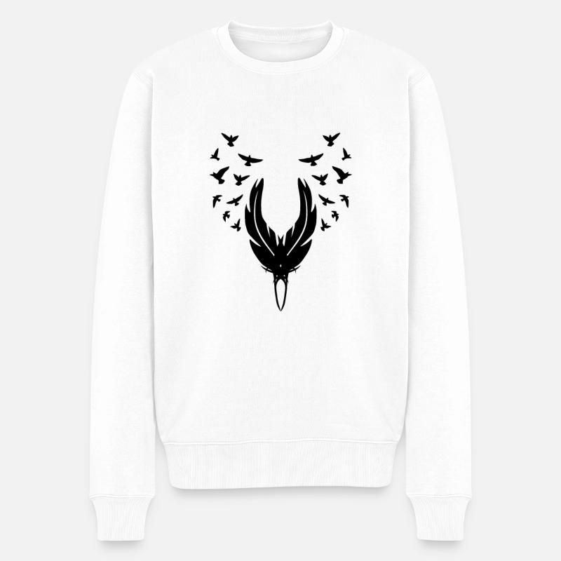 Oiseau abstrait - Pull Premium bio Homme - blanc