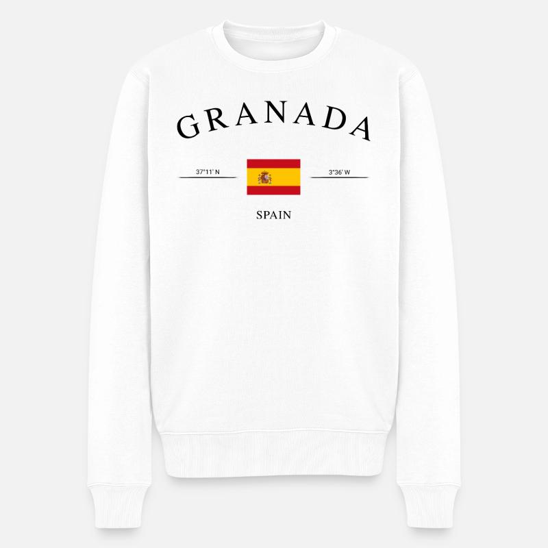 Granada Spanien – Urlaub Souvenir & Geschenk - Männer Premium Bio Pullover - Weiß