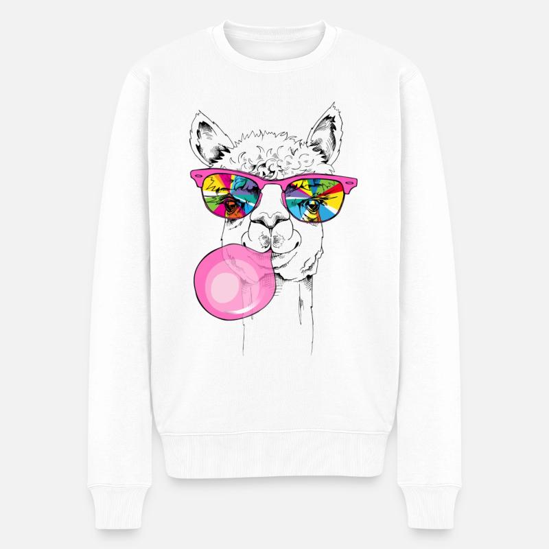 Lama cool - Pull Premium bio Homme - blanc