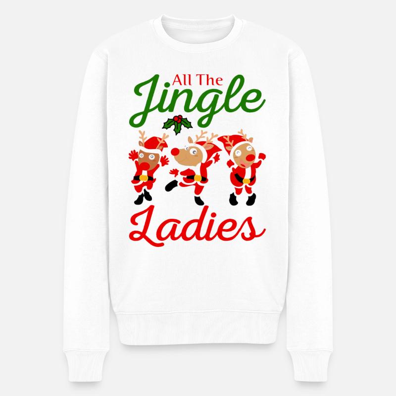 Alle Jingle Ladies - Männer Premium Bio Pullover - Weiß