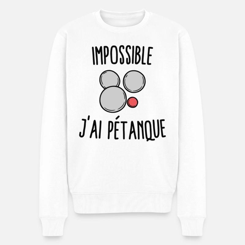 Impossible j'ai pétanque - Pull Premium bio Homme - blanc