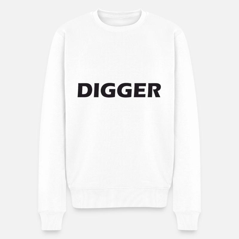 Digger - Männer Premium Bio Pullover - Weiß