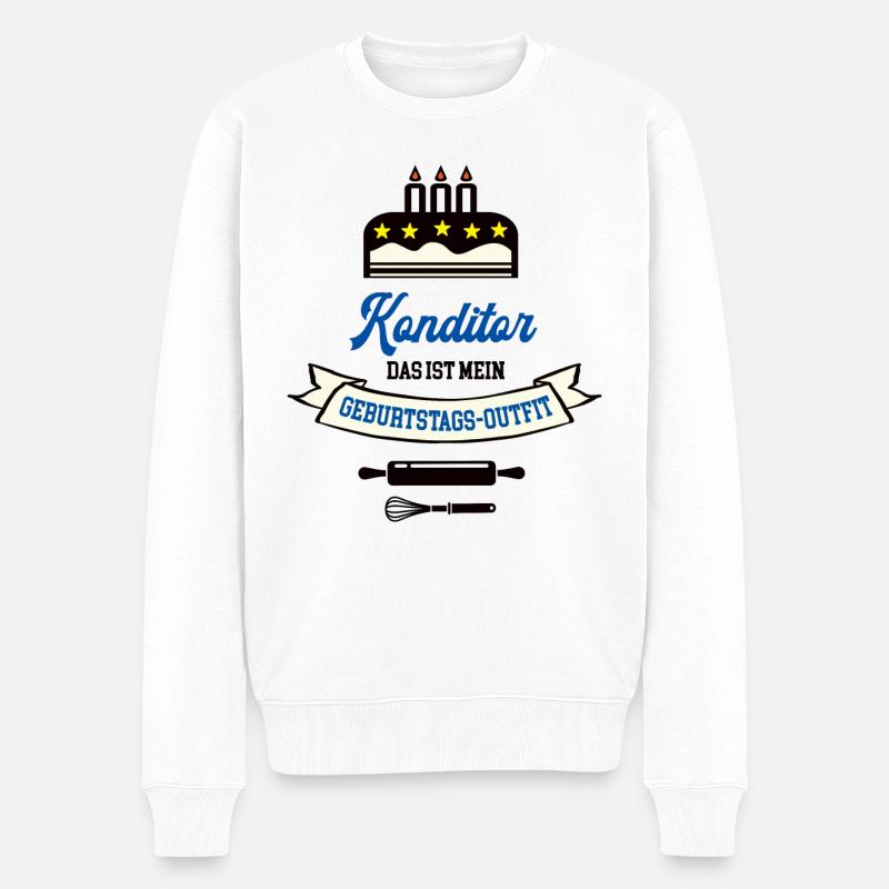 Geburtstag Konditor Bäcker Geb Konditorei Torte - Männer Premium Bio Pullover - Weiß