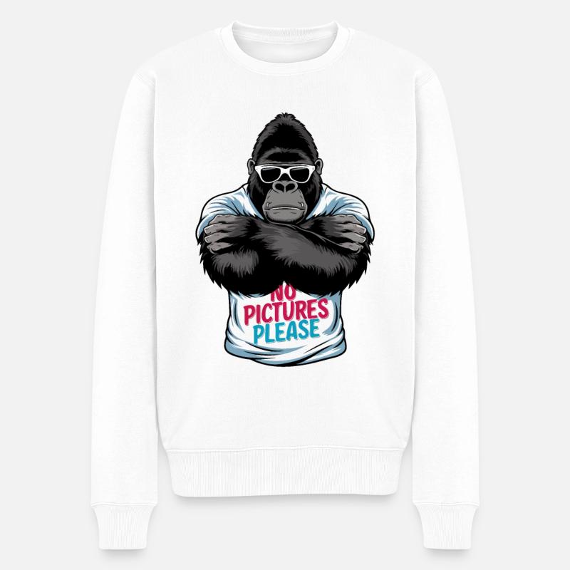 Keine Bilder bitte - Männer Premium Bio Pullover - Weiß