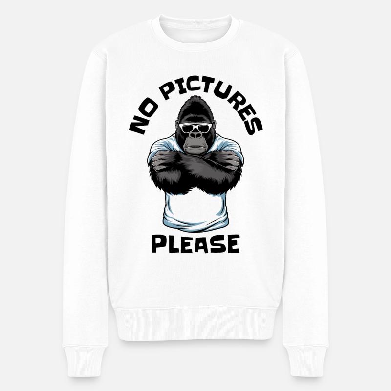 Keine Bilder bitte - Männer Premium Bio Pullover - Weiß