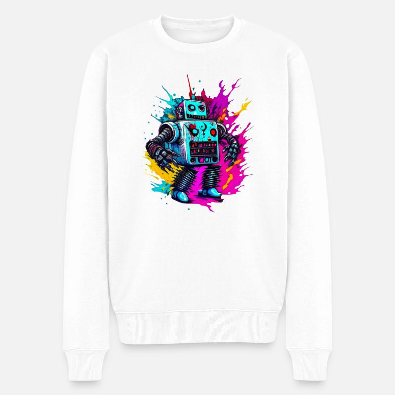 Evil Robot Série 010 - Pull Premium bio Homme - blanc