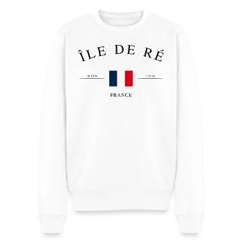 Île de Ré Frankreich – Urlaub Souvenir & Geschenk - Männer Premium Bio Pullover - Weiß - Vorne - Thijin (182cm)