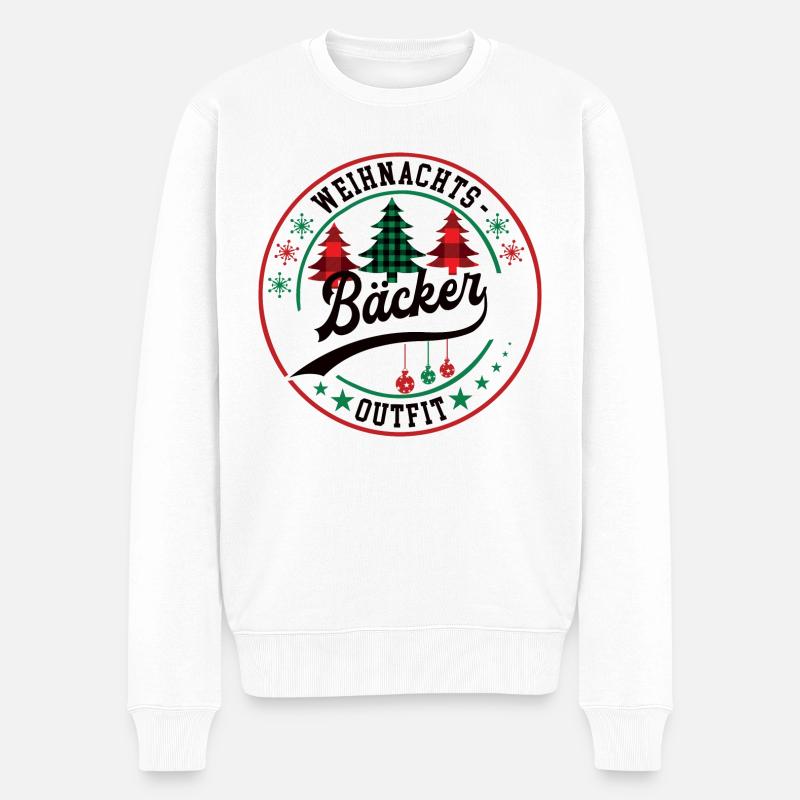 Bäcker Weihnachtsoutfit Bäckerei Konditor Meister - Männer Premium Bio Pullover - Weiß
