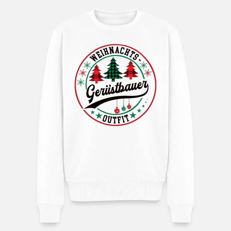 Gerüstbauer Weihnachten Kollege Gerüstbau Chef - Männer Premium Bio Pullover - Weiß