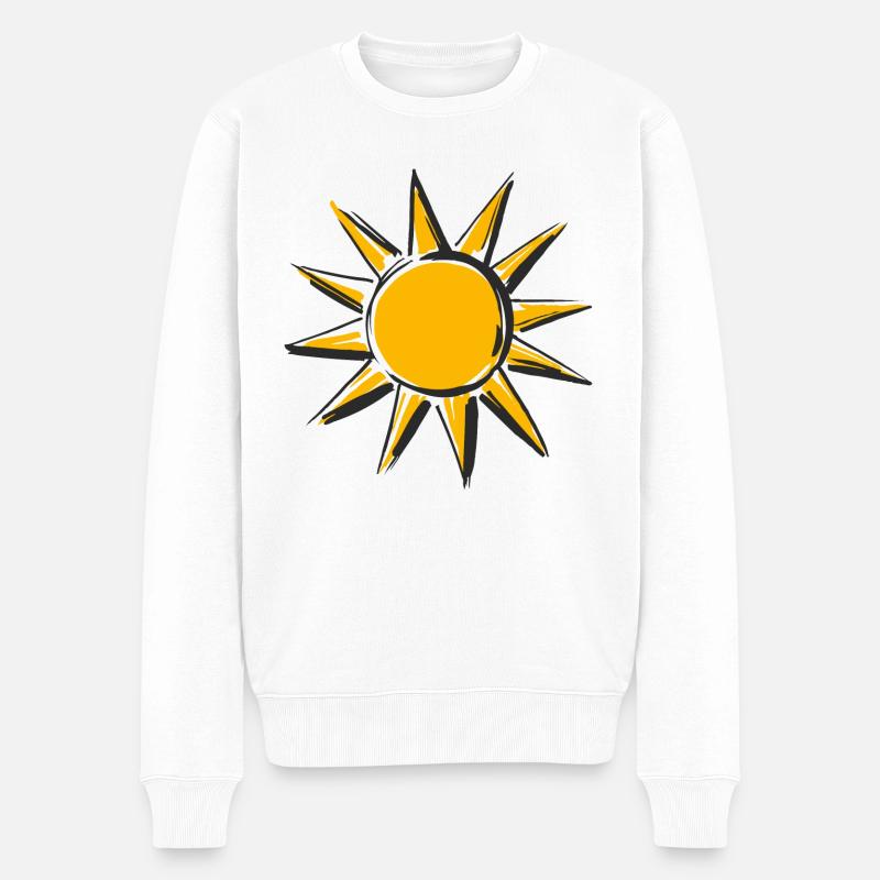 Sonne - Männer Premium Bio Pullover - Weiß