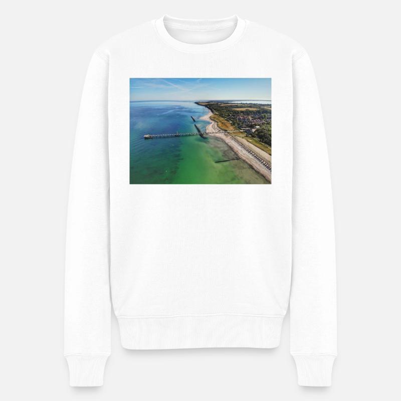 Ostseebad Wustrow / Fischland - Männer Premium Bio Pullover - Weiß