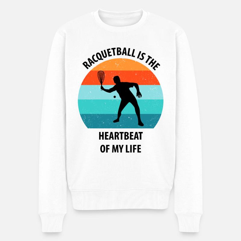 Racqueetball - Männer Premium Bio Pullover - Weiß