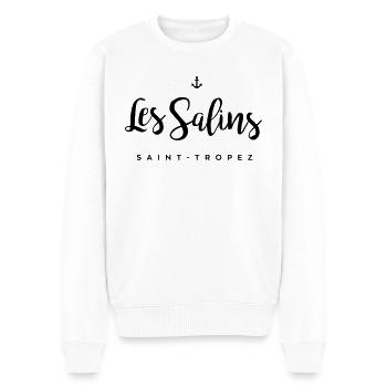 Les Salins - Saint Tropez - Männer Premium Bio Pullover - Weiß - Vorne - Thijin (182cm)