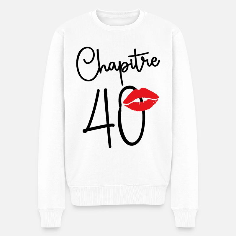 Chapitre 40 Ans Joyeux Cadeau Anniversaire 40 Ans - Pull Premium bio Homme - blanc