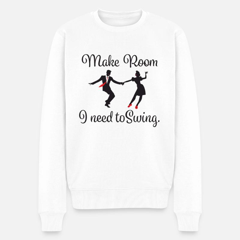 Swing Dancing Mach Platz, den ich zum Swingen brauche - Männer Premium Bio Pullover - Weiß