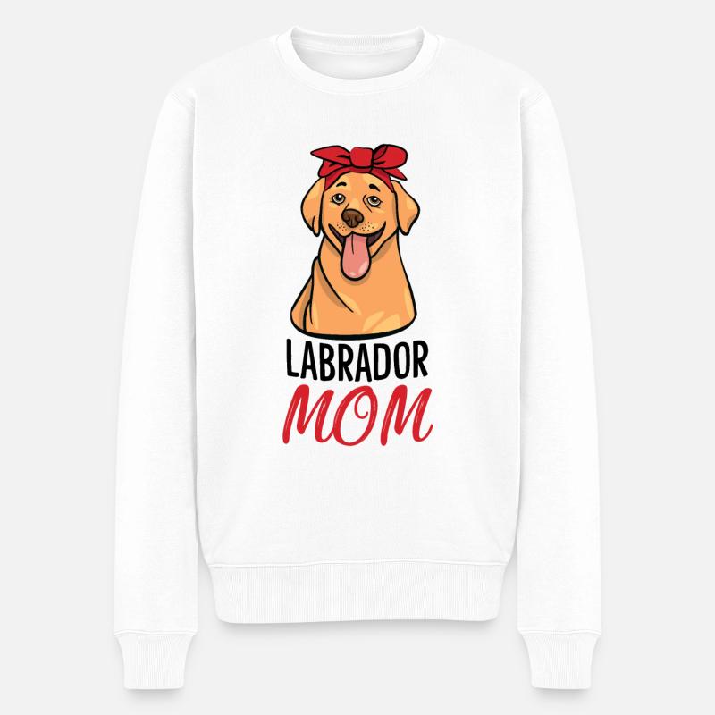Labrador Dog Womens Labrador Mom - Pull Premium bio Homme - blanc