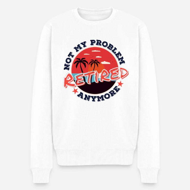 Nicht Mein Problem bin in Rente Rentner Lustig - Männer Premium Bio Pullover - Weiß