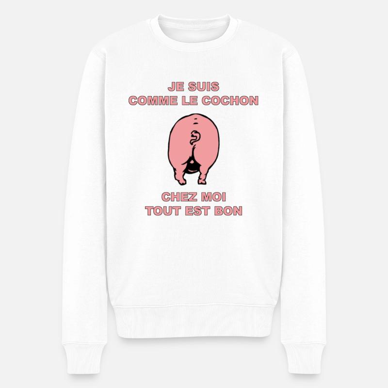 cochon - Pull Premium bio Homme - blanc