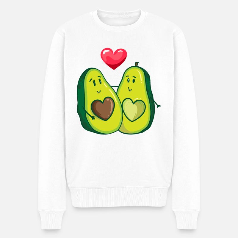 Avocats amoureux - Amour d'avocat - Pull Premium bio Homme - blanc