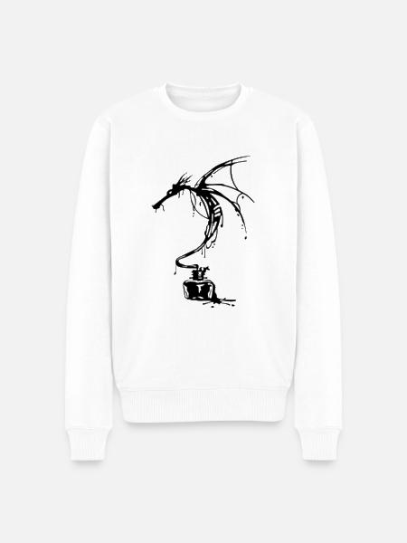 Ink Dragon Fantasy Dragon Art Design - Men's Premium Organic Jumper - white