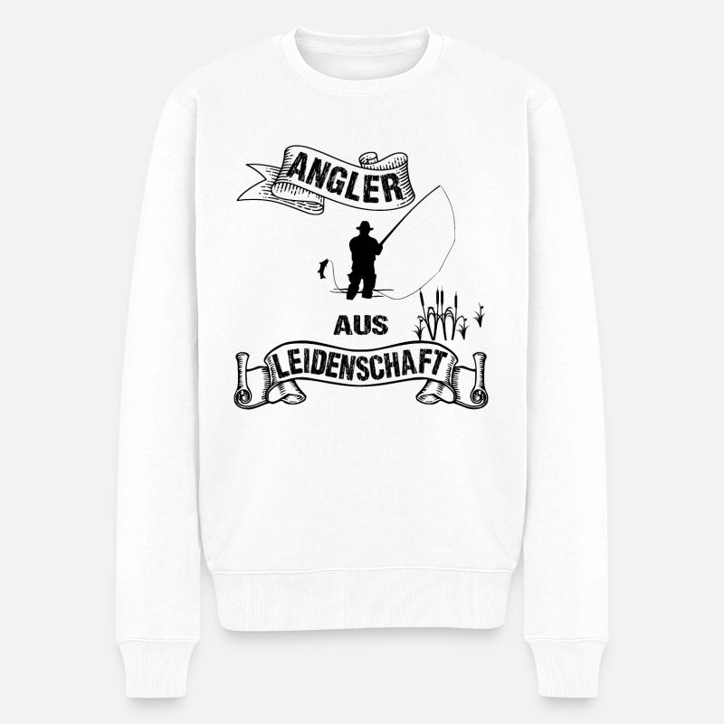 Angeln - Männer Premium Bio Pullover - Weiß