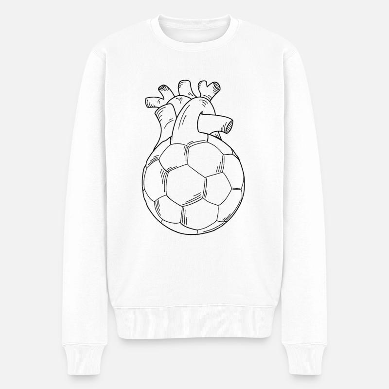 Handballer Herz lustiges Geschenk Handball Lineart - Männer Premium Bio Pullover - Weiß