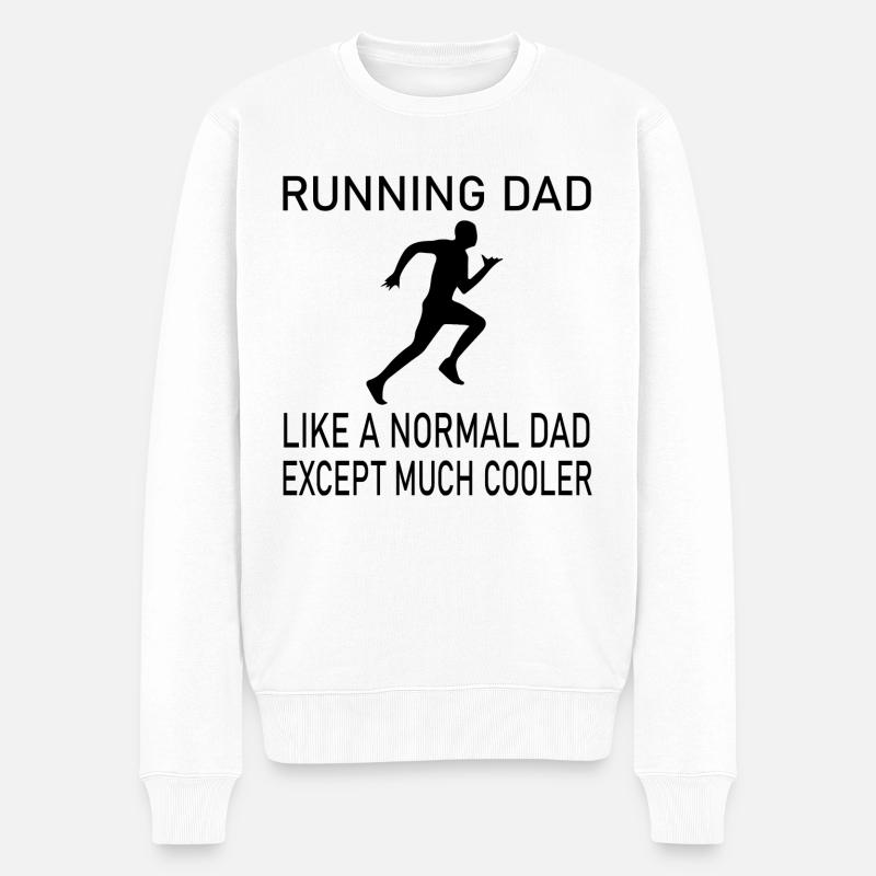 Marathon Running Run jogging - Männer Premium Bio Pullover - Weiß