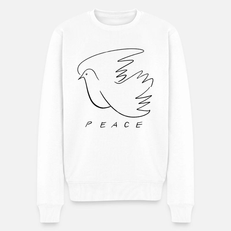 Friedenstaube - Männer Premium Bio Pullover - Weiß