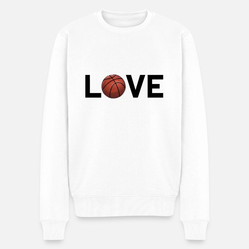 Love Basketball - Männer Premium Bio Pullover - Weiß
