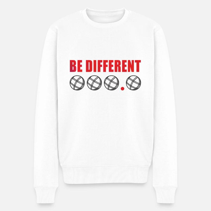Boccia Kugeln Boulespieler Sprüche Minimalist - Männer Premium Bio Pullover - Weiß