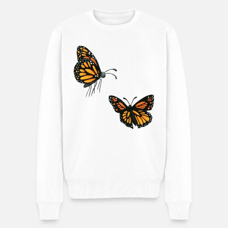 papillons dansants - Pull Premium bio Homme - blanc